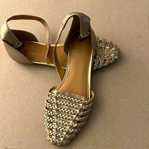 New gold huarache sandles with rubber sole from Nordstrom Rack.